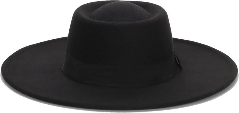 UTOWO Women Fashion Felt Church Hats Classic British Style 9.5CM Wide Brim Top Fedora Hat Wedding Dress Up Jazz Cap - Image 1